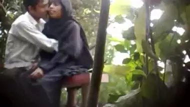Tits fondled and smooched outdoor
