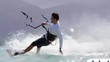 Nasty badass babes enjoyed kite surfing