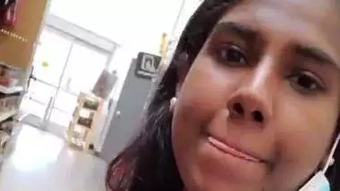 Tamil hot girl showing boos in a shopping mall