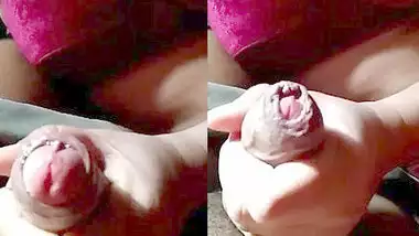 Desi girl Kajal playing with cock and cum shot in her hand 2