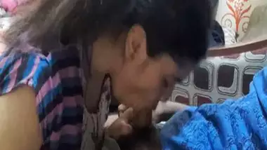 Hot looking Indian girl giving blowjob to BF