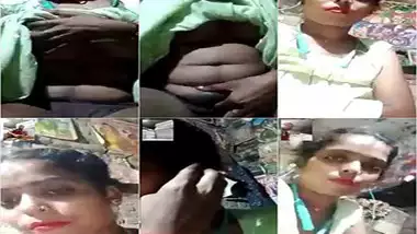 Village girl showing to lover on video call