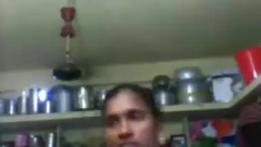Desi village girl enjoys touching her own XXX shaped boobies on camera