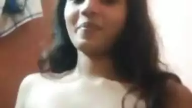 Indian cute GF showing her virgin boobs to BF