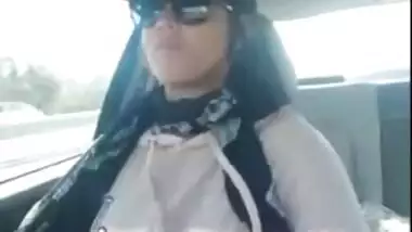 Beautiful rich girl shows boobs while driving, Desi striptease selfie