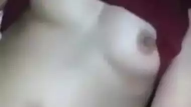 Horny Nepali wife boobs fondled & pussy fingering by self