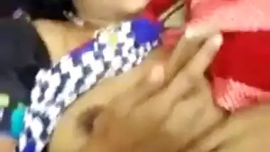 Playing With Big Boobs Of Hot Telugu Aunty In Saree