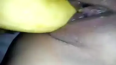 Sexy Tamil girl masturbating with a banana