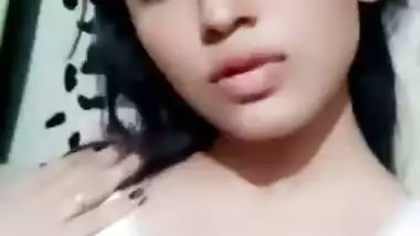 Slim maal boobs show on a video call with lover