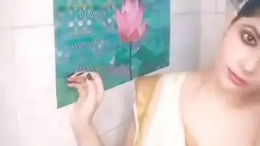 Model wet tease in bathroom video