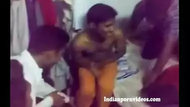 Desi hostel boy caught by room mates for fun