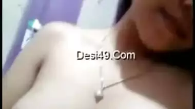 Boss calls Indian girl and orders her to show off these small boobs