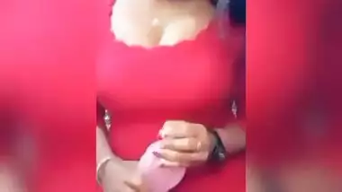 Sexy dance of tango girl and boobs pressing