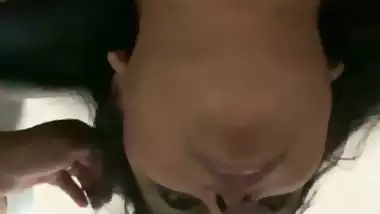 Buxom beauty girlfriend Indian blowjob to big dick