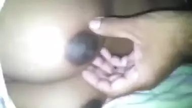 Sexy desi girl tight boobs and nipple playing by lover