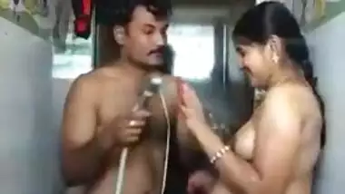 hot desi indian couple romancing under shower