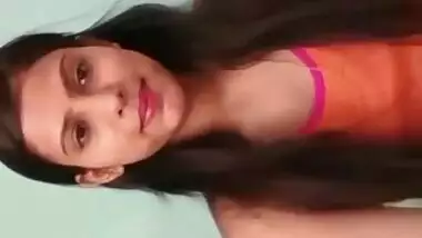 Cute girl making video or masturate