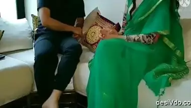 Neha in a green sari after getting her pussy killed by the boss