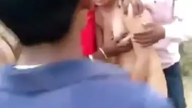 Locals groping girlfriend after getting caught with BF