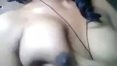 Horny Indian girl playing with her big boobs