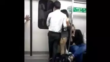 Elegant man meets girl in subway wagon and hints at Desi XXX fuck