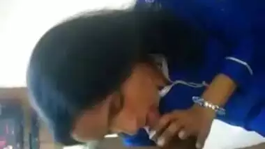 Indian girlfriend in blue salwar blowjob