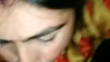 Punjaban gives an Indian blowjob with a condom on