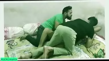 Indian brother shared his hot girlfriend with virgin boy and fucking together!!! with clear hindi audio