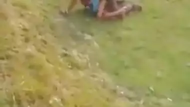 Outdoor doggy sex of a hot village prostitute