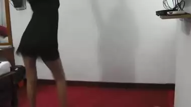 Indian College Girl Working On A Night Club And Practice Dancing