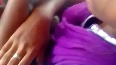 Tamil young college girl boobs cleavage & grouping in bus 5