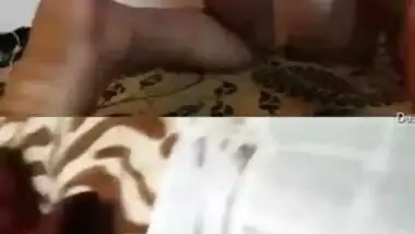 Desi woman with skinny body and boyfriend wank together with sex toys