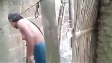 Village girl hidden cam outdoor bath secretly captured