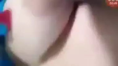 Girlfriend exposing big boobs and pussy fingering