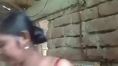 Village girl striptease cute boobs showing for lover