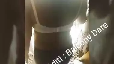 Husband Asking Shy Wife to go to Balcony Wearing Bra & Panty