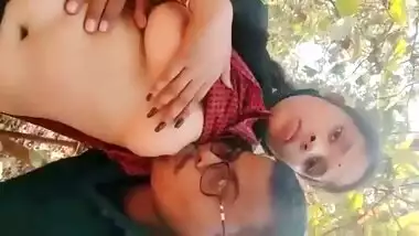 Outdoor boobs sucking