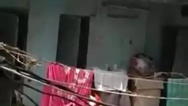 Aunty washing pussy removing red panty