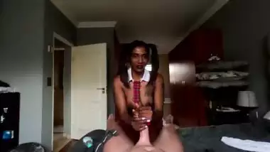 Giving JOI to a while guy with my dark desi hand while displaying my tits