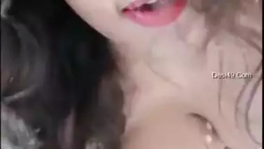 Possessor of nose piercing and sexy Indian lips is an exhibitionist