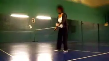 playing badminton