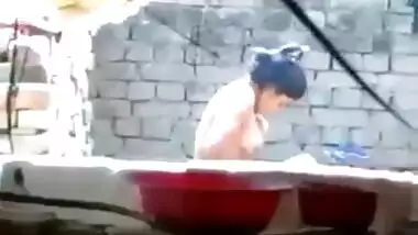 Indian Girl Outdoor Shower