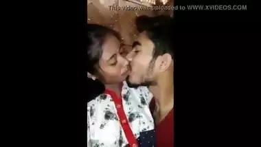 indian college lovers passionate kissing with...