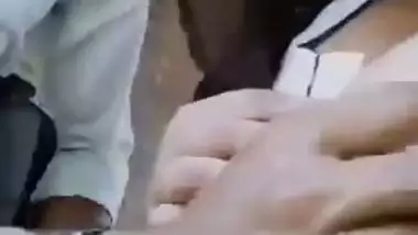 Couple enjoys on terrace in Indian college girl sex video