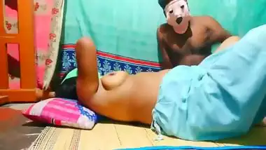 Indian husband and wife having sex while wearing masks