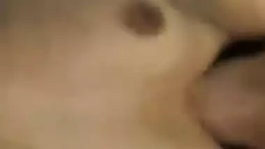 Naked girl in hotel room fucked by lover with condom