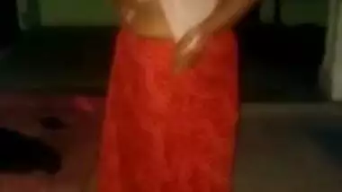 Young man behind camera films how old aunty gets naked before him