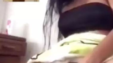 Sri Lankan girl masturbating on live video call with BF