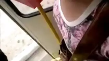 touching boobs with dick in bus 