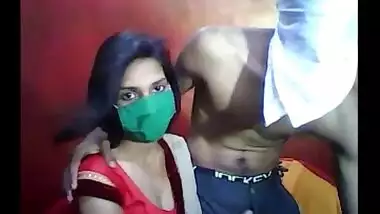 Punjabi masked girlfriend cam sex with boyfriend